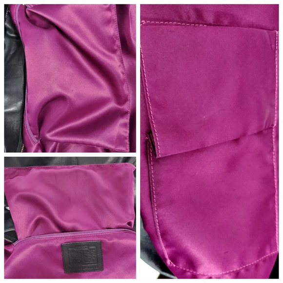 Coach Large Black Leather Carly Shoulder/Hobo Bag 10616 - Picture 6 of 13